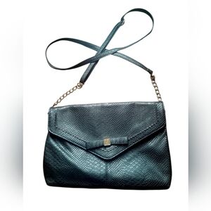 Jessica Simpson Snakeskin Print Black Clutch Crossbody Bag